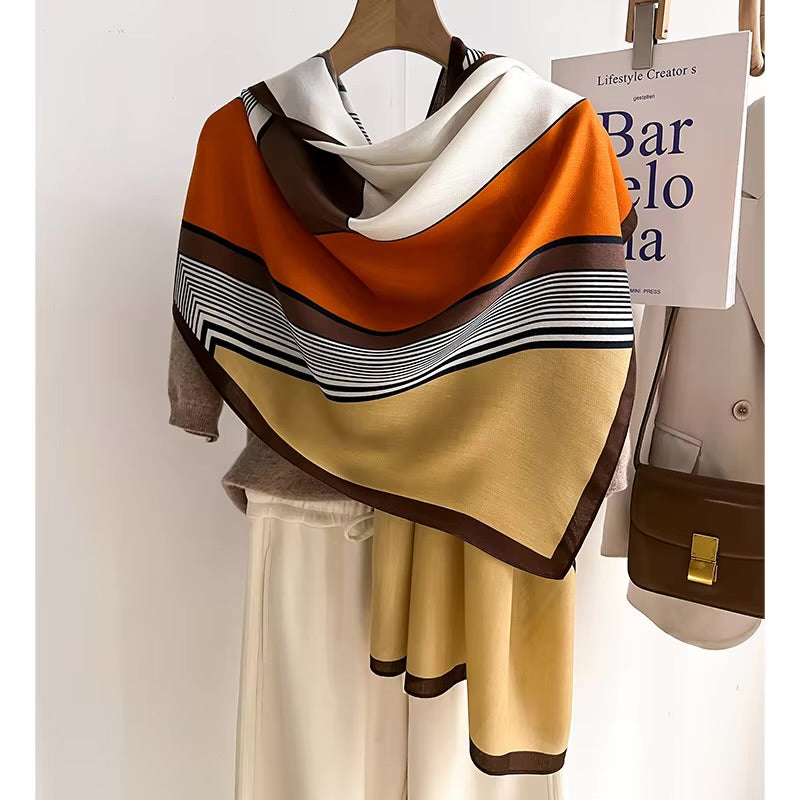 Geometric Blocks Cotton Woolen Scarf