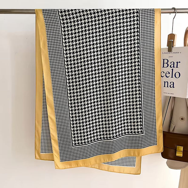 Houndstooth Pattern Cotton Woolen Scarf