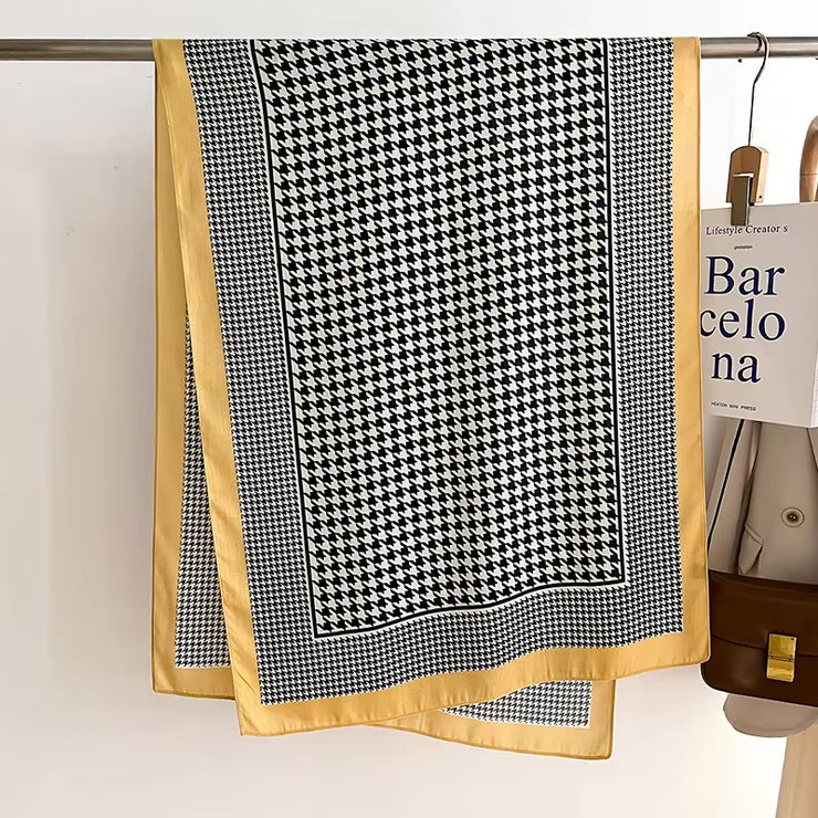 Houndstooth Pattern Cotton Woolen Scarf