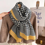 Houndstooth Pattern Cotton Woolen Scarf