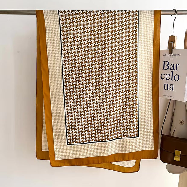Houndstooth Pattern Cotton Woolen Scarf