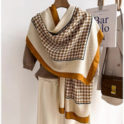 Houndstooth Pattern Cotton Woolen Scarf