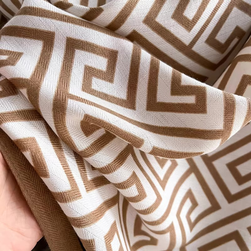 Geometry Print Woolen Scarf