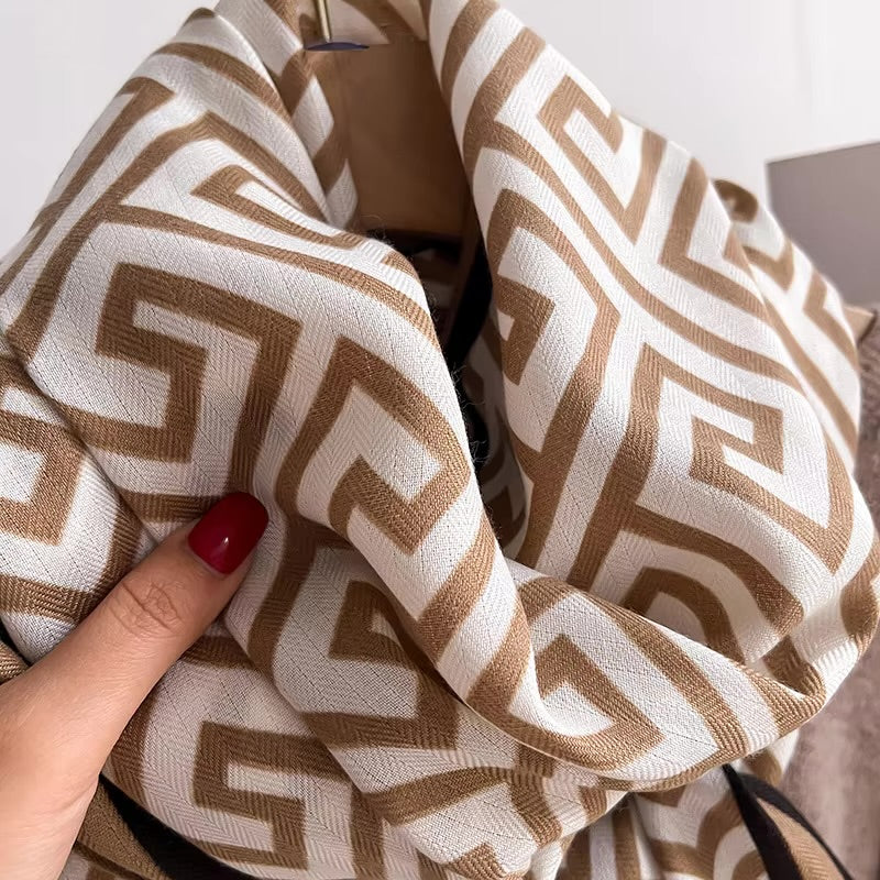 Geometry Print Woolen Scarf