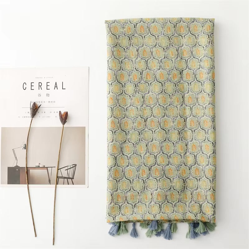 Avacado Green Cotton Viscose Scarf