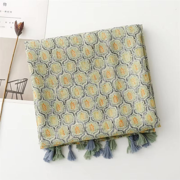 Avacado Green Cotton Viscose Scarf