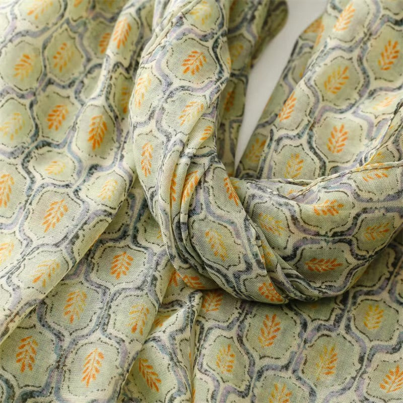 Avacado Green Cotton Viscose Scarf