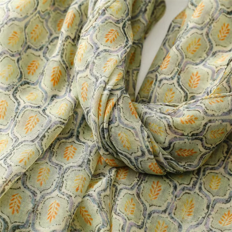 Avacado Green Cotton Viscose Scarf