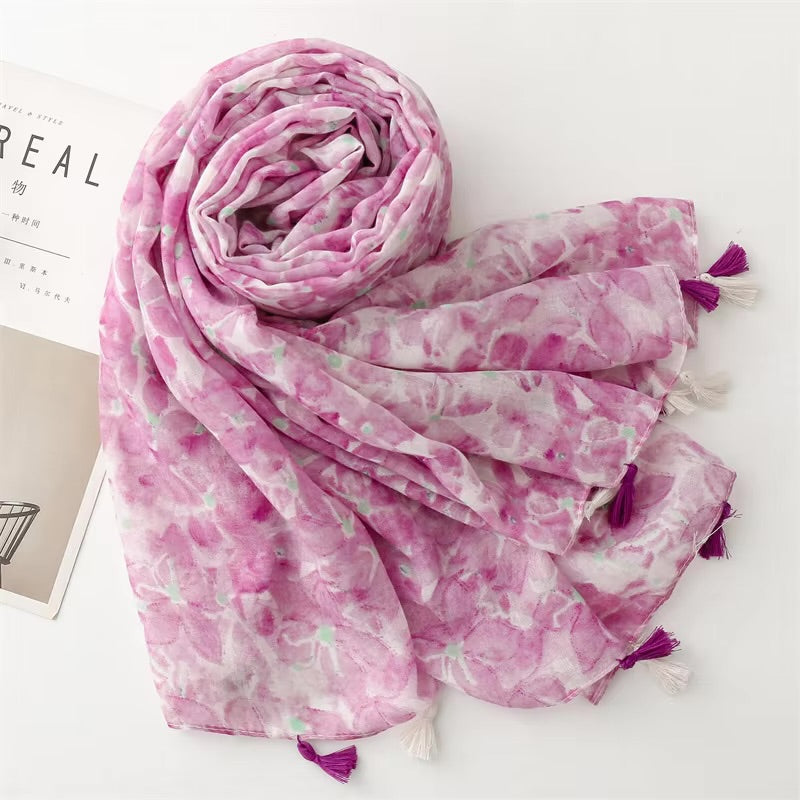 Petals Cotton Viscose Scarf