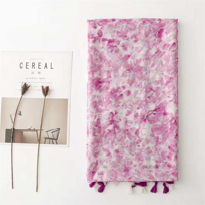 Petals Cotton Viscose Scarf