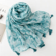 Floral Print Cotton Viscose Scarf