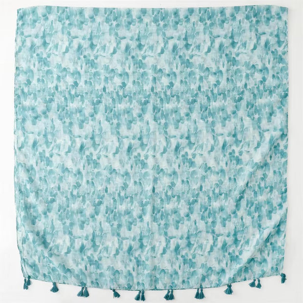 Floral Print Cotton Viscose Scarf