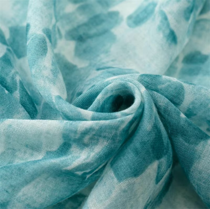 Floral Print Cotton Viscose Scarf
