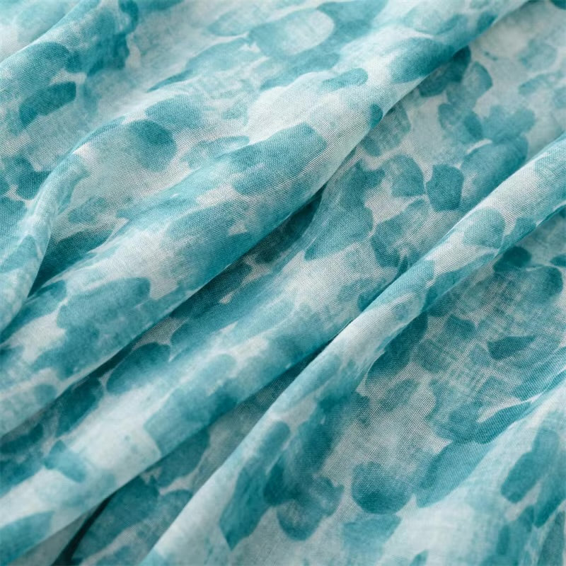 Floral Print Cotton Viscose Scarf