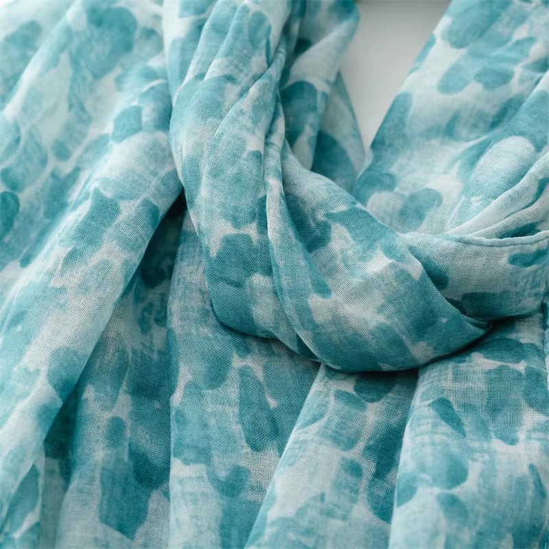 Floral Print Cotton Viscose Scarf