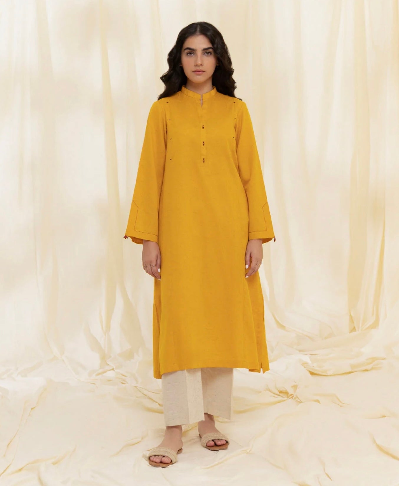 Solid Cambric Shirt Yellow