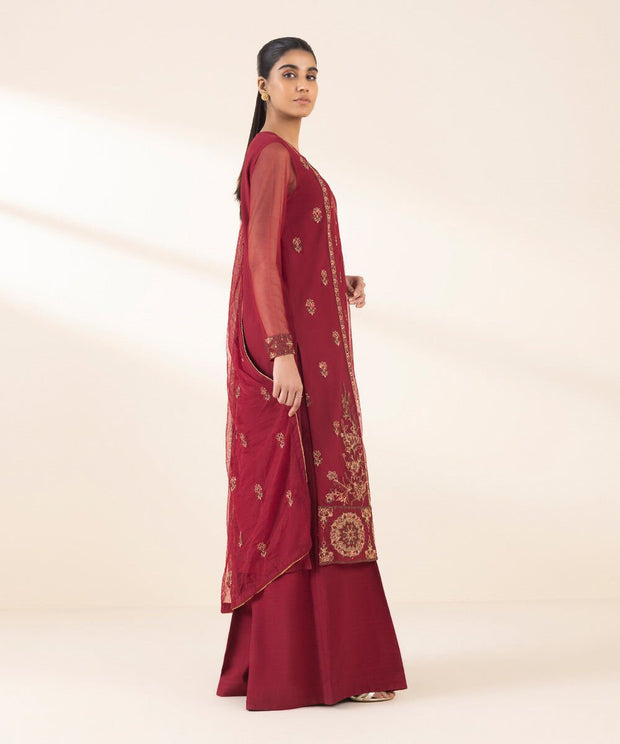 3 PIECE - EMBROIDERED NET SUIT