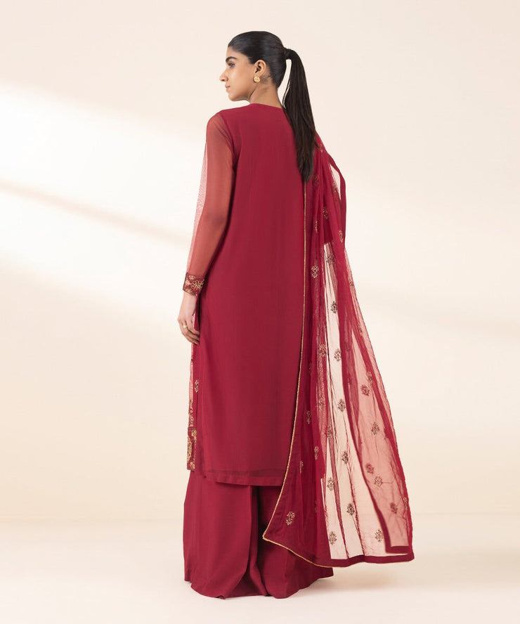 3 PIECE - EMBROIDERED NET SUIT