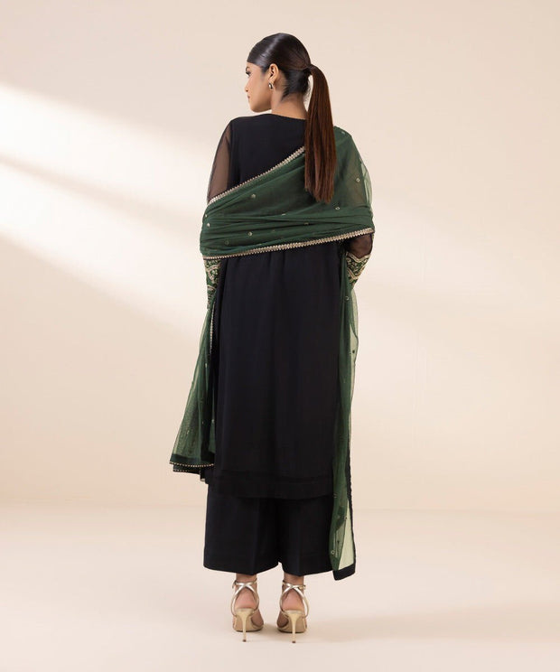 3 PIECE - EMBROIDERED NET SUIT