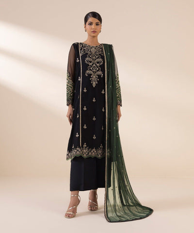 3 PIECE - EMBROIDERED NET SUIT