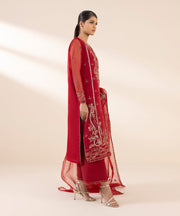 3 PIECE - EMBROIDERED ORGANZA SUIT