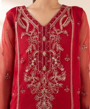 3 PIECE - EMBROIDERED ORGANZA SUIT