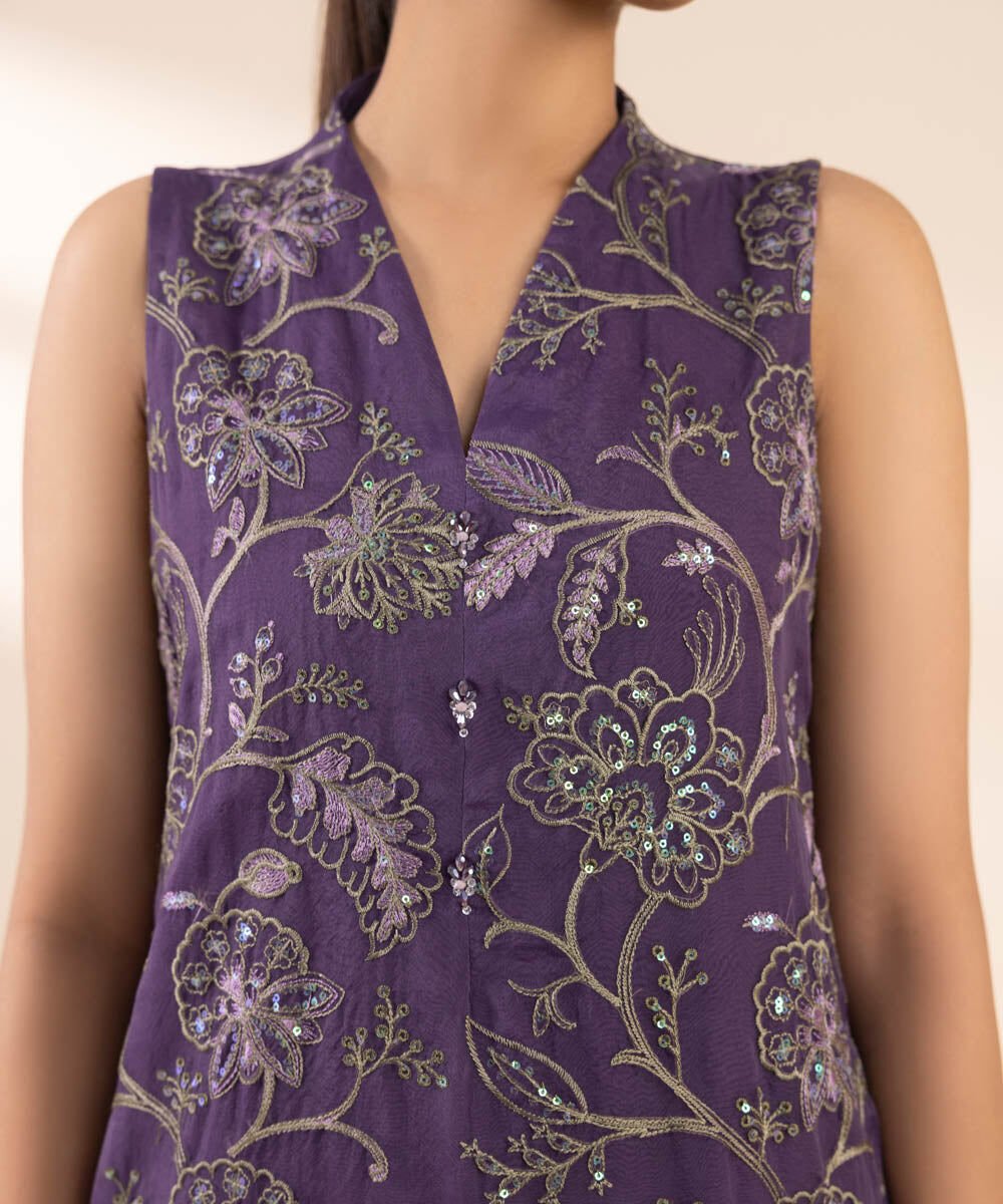 3 PIECE - EMBROIDERED ORGANZA SUIT