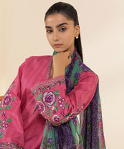 3 Piece Embroidered Lawn Suit - Sapphire