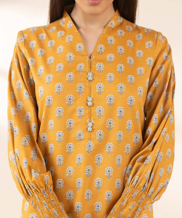 3 Piece Printed Cotton Suit - Sapphire