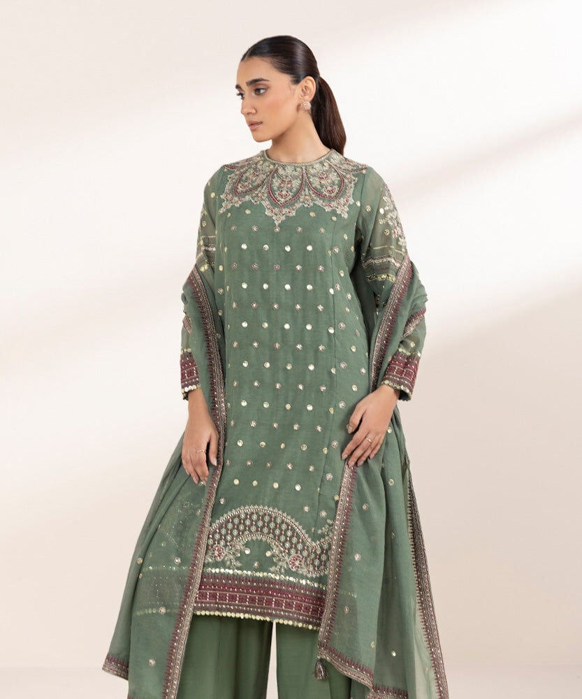 Sapphire 3 Piece Embellished Karandi Suit