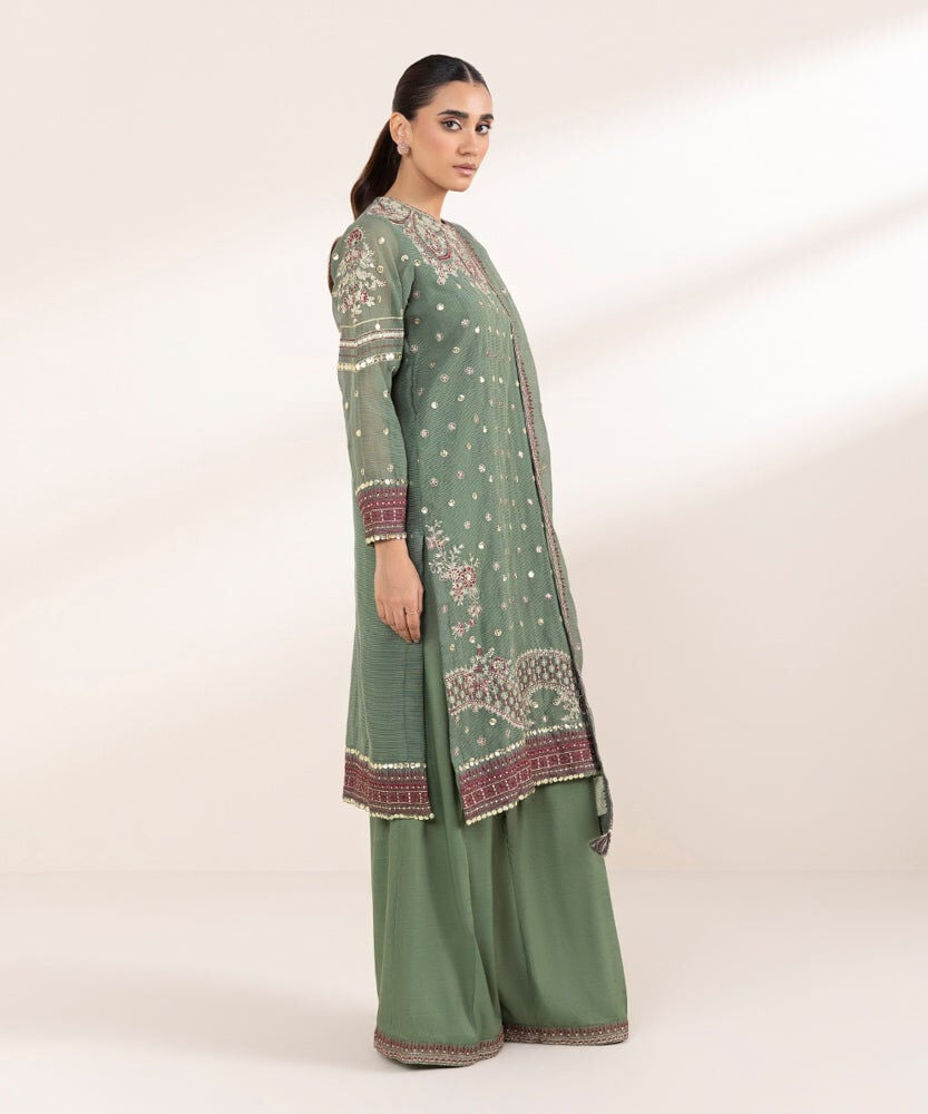 Sapphire 3 Piece Embellished Karandi Suit