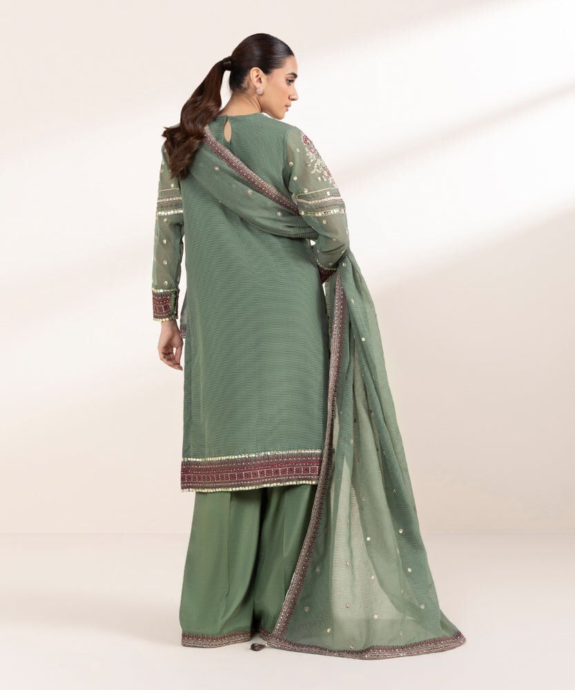 Sapphire 3 Piece Embellished Karandi Suit