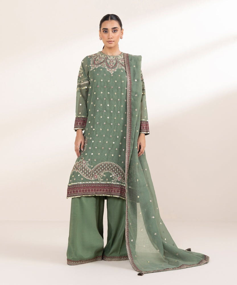 Sapphire 3 Piece Embellished Karandi Suit