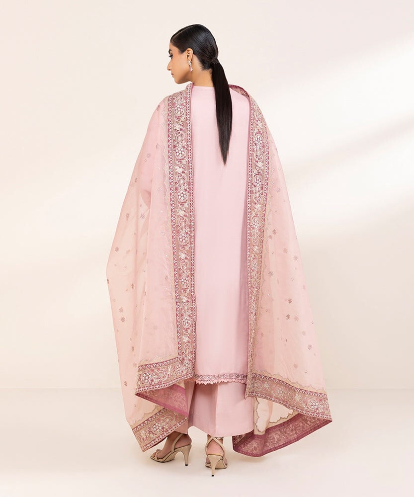 Sapphire 3 Piece Embroidered Raw Silk Suit