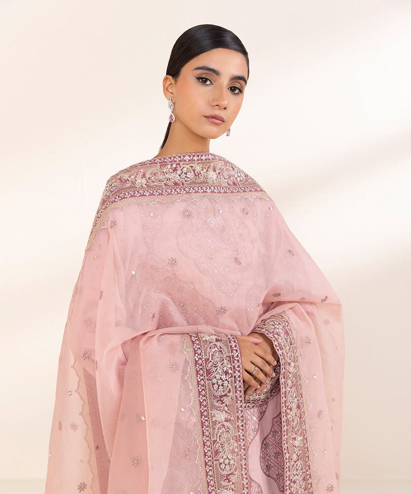 Sapphire 3 Piece Embroidered Raw Silk Suit