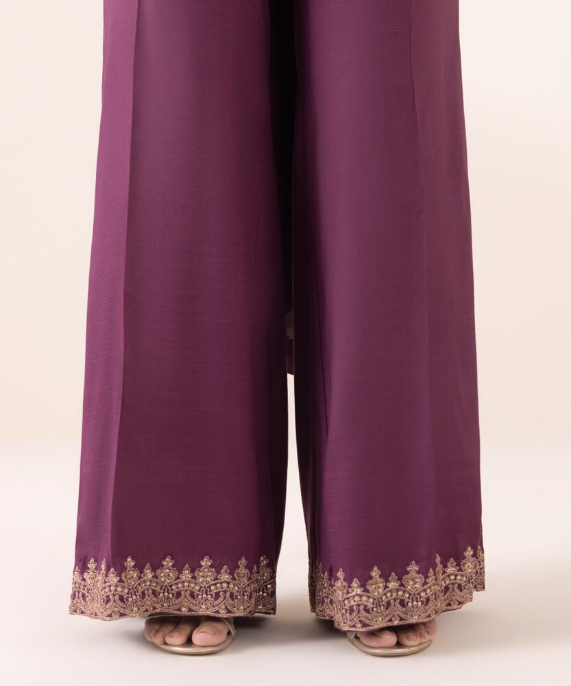 Sapphire 3 Piece Velvet Suit with Heavy Embroidered Velvet Shawl
