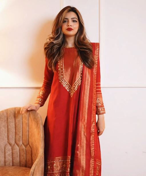 Sapphire 3 Piece Embellished Jacquard Suit