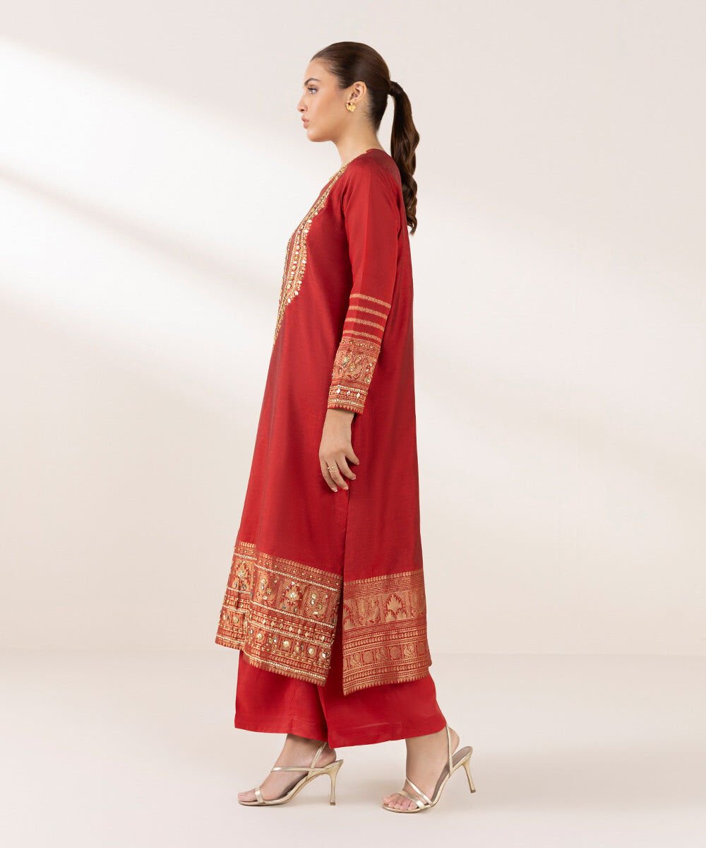 Sapphire 3 Piece Embellished Jacquard Suit