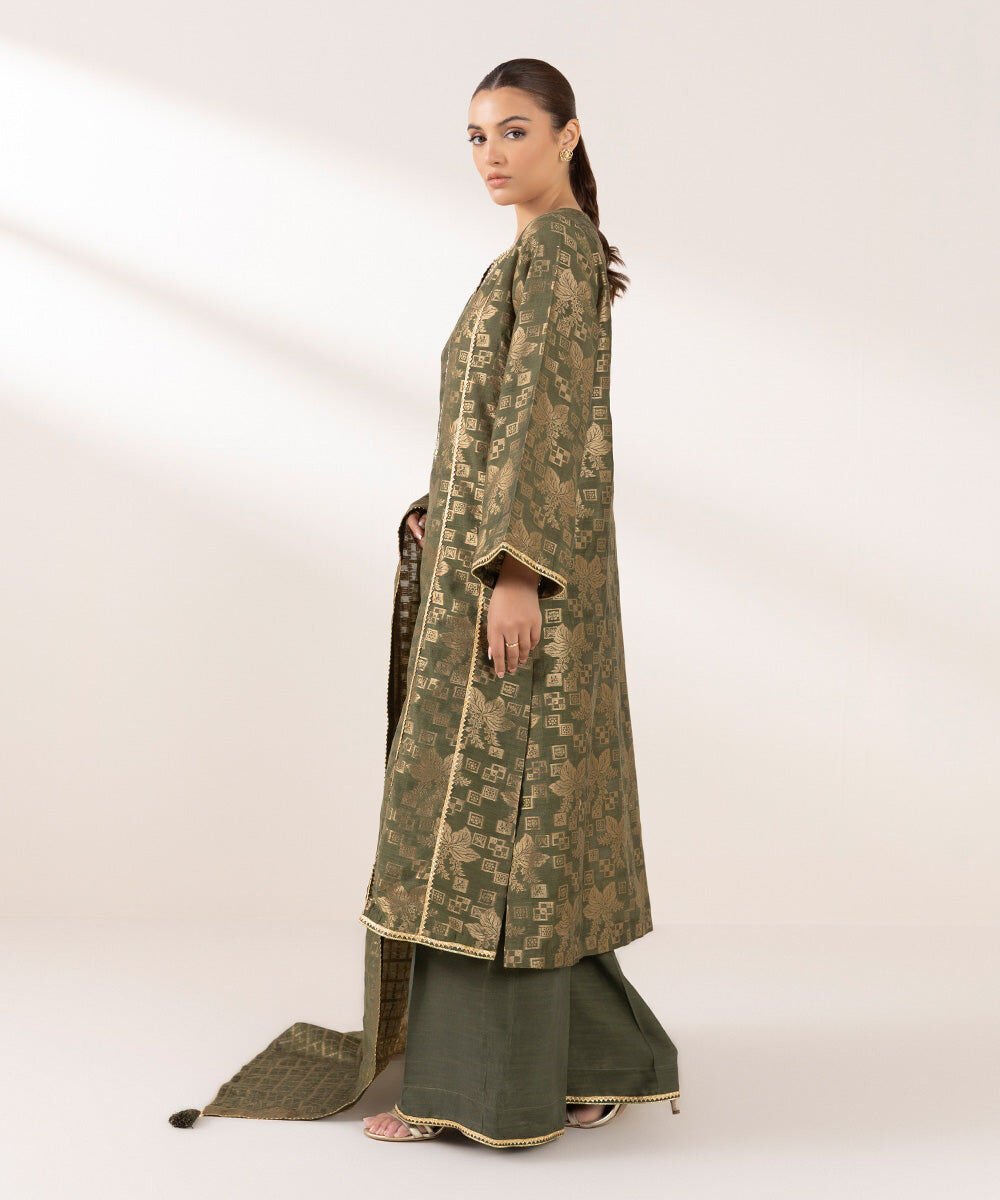 Sapphire 3 Piece - Embellished Jacquard Suit