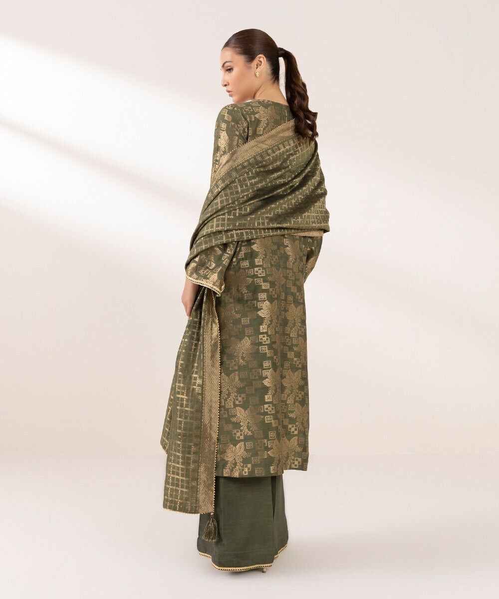 Sapphire 3 Piece - Embellished Jacquard Suit