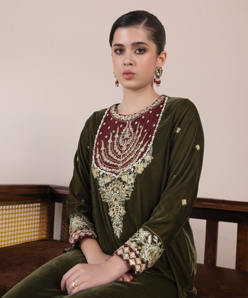 Sapphire 3 Piece Embellished Velvet Suit