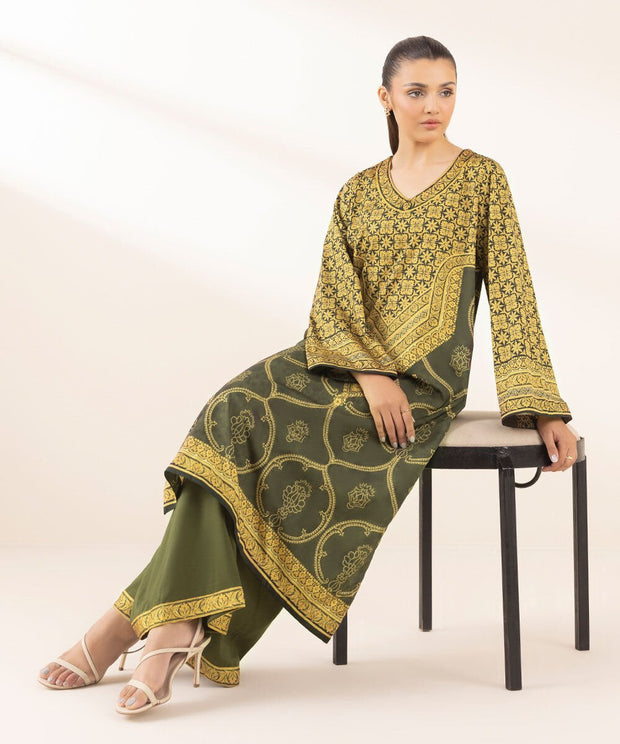 3 PIECE - EMBELLISHED SILK SUIT - Sapphire