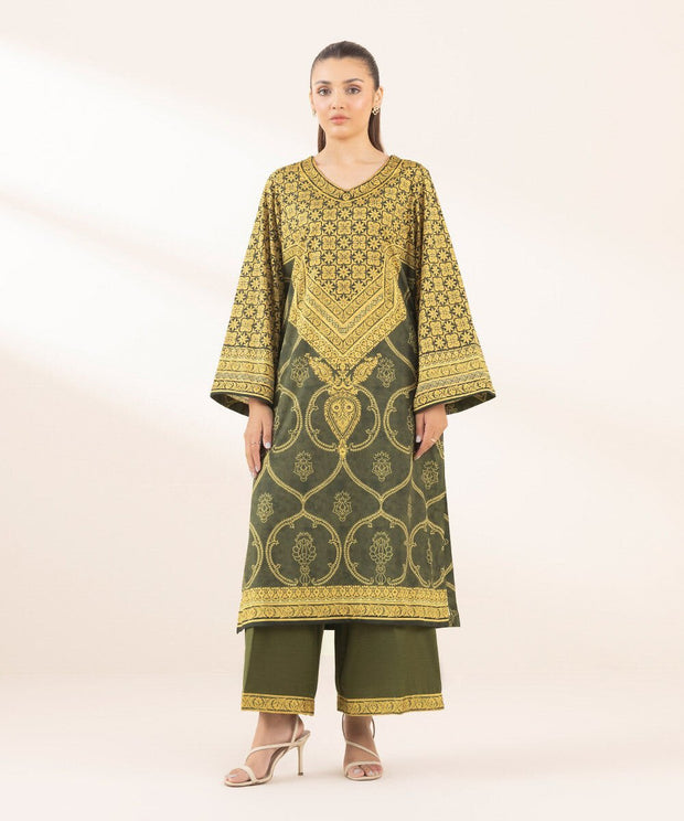 3 PIECE - EMBELLISHED SILK SUIT - Sapphire