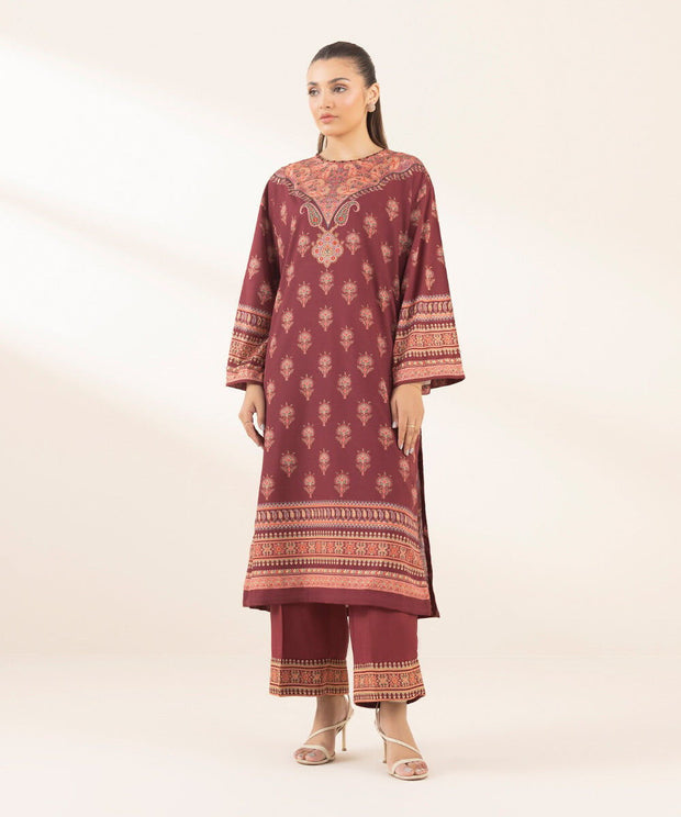 3 PIECE - EMBELLISHED SILK SUIT - Sapphire