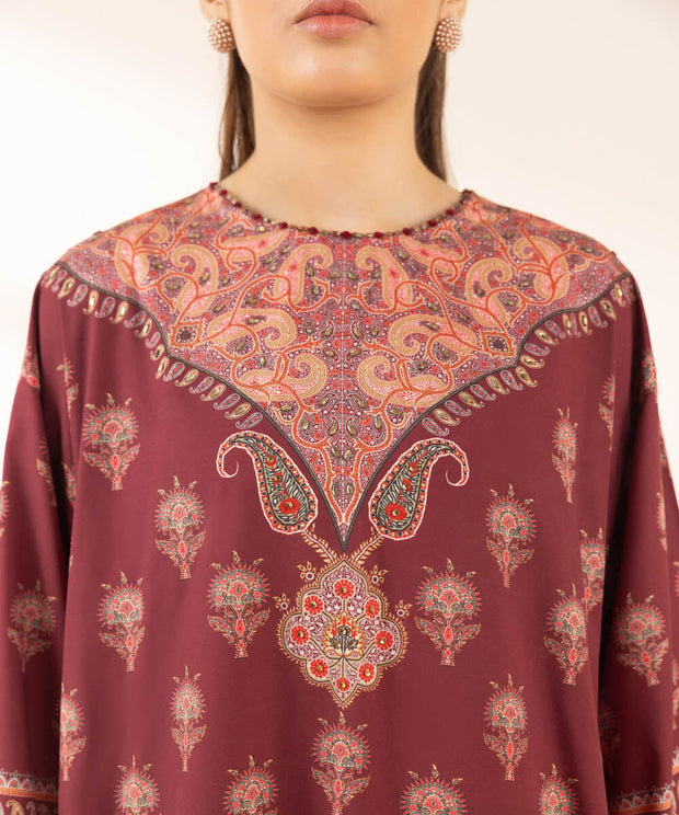 3 PIECE - EMBELLISHED SILK SUIT - Sapphire