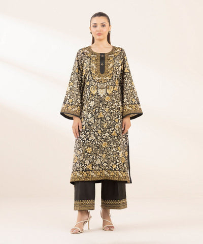 3 PIECE - EMBELLISHED SILK SUIT - Sapphire