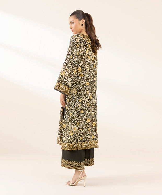 3 PIECE - EMBELLISHED SILK SUIT - Sapphire
