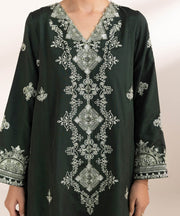 3 Piece Embroidered Raw Silk Suit - Sapphire