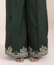 3 Piece Embroidered Raw Silk Suit - Sapphire