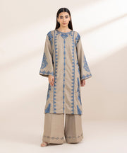 3 Piece Embroidered Cotton Jacquard Suit with Chiffon Dupatta